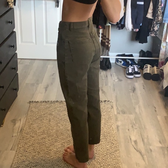 Dark forest green mom jeans - Picture 4 of 5